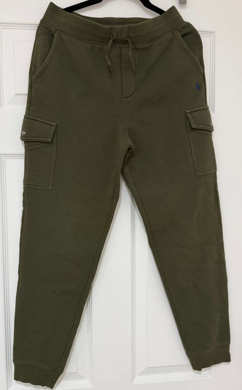 Polo Ralph Lauren - Boys - Fleece Cargo Joggers Pants - Large 12/14 - Green
